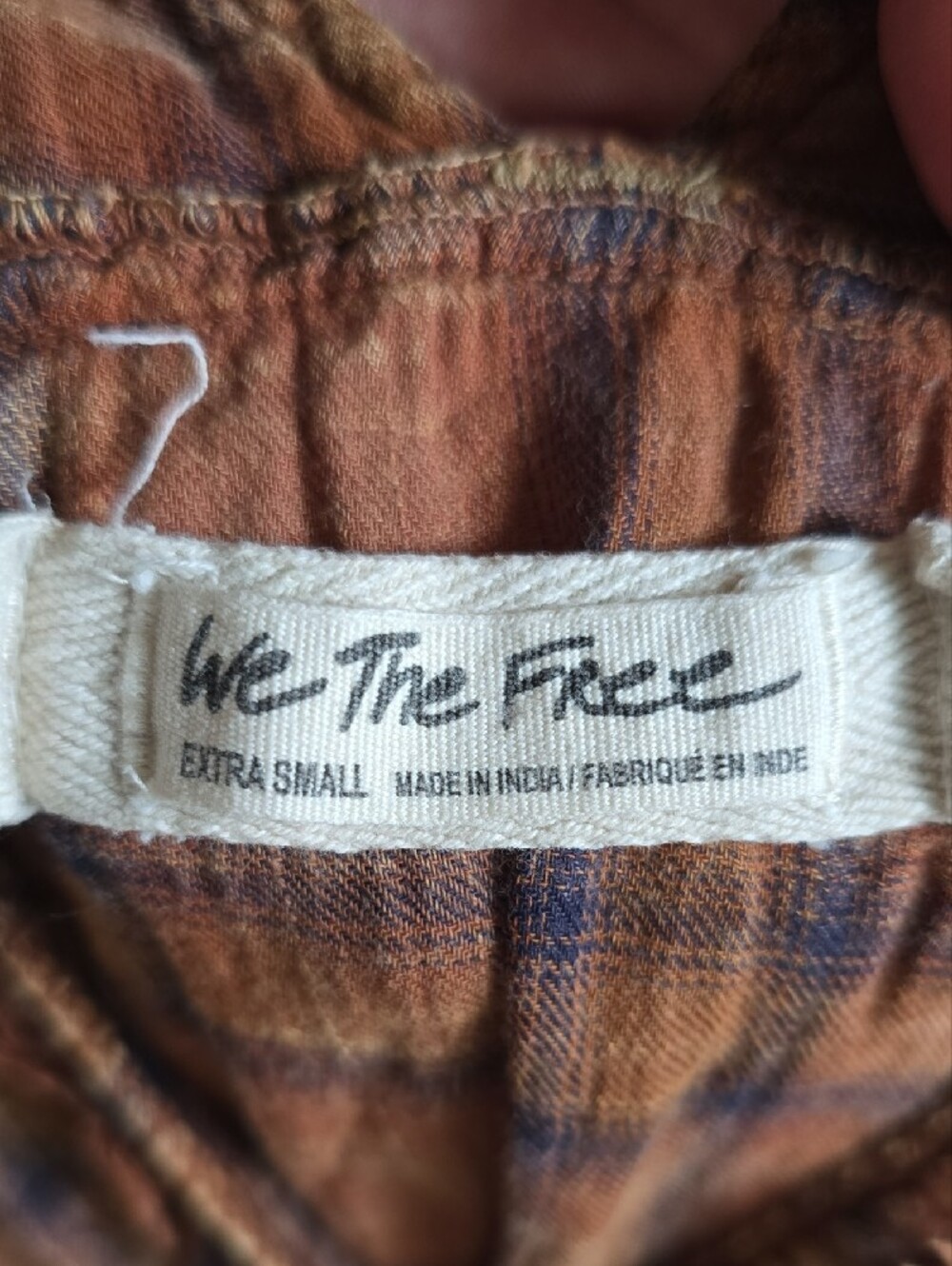 We The Free Rust Brown Plaid Button-Front Tunic - Picture 2 of 10